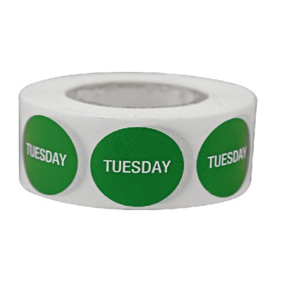 Marking label -Tuesday / Paper-Green-20mm