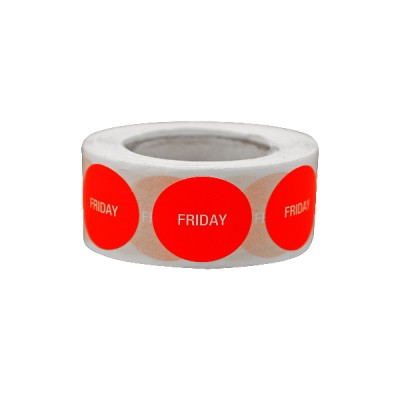 Marking label -Friday / Paper-Red-20mm